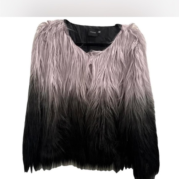 INC International Concepts Jackets & Blazers - INC International Concepts Ombre Teddy Jacket in Black and Gray